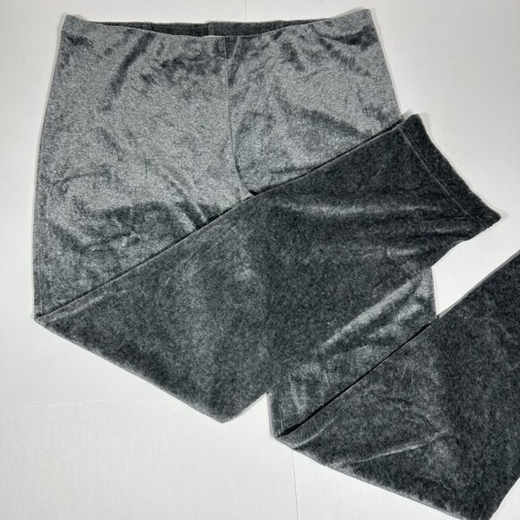 J.Jill Pure Jill Women Pull On Straight Pants Gray Velour Stretch Mid Rise Sz PM - Picture 1 of 12
